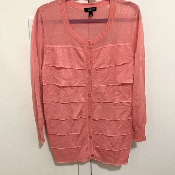 Talbots NWOT Pink Lightweight Cardigan with Button Front & 3/4 Sleeve. Size XS - Picture 1 of 6
